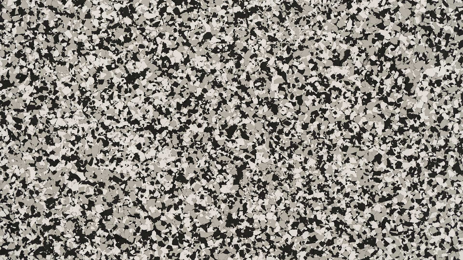Flake epoxy floor with blended color chips