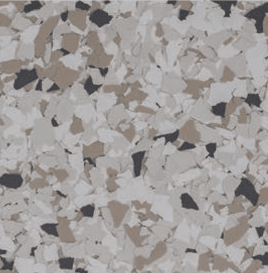 Cabin Fever flake blend: beige, tan, and gray chips